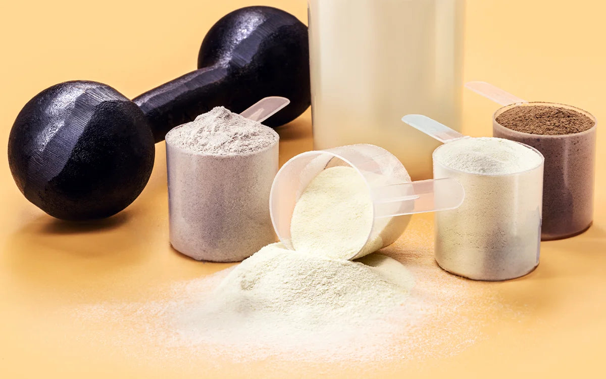 Muscle building supplements and dumbbell