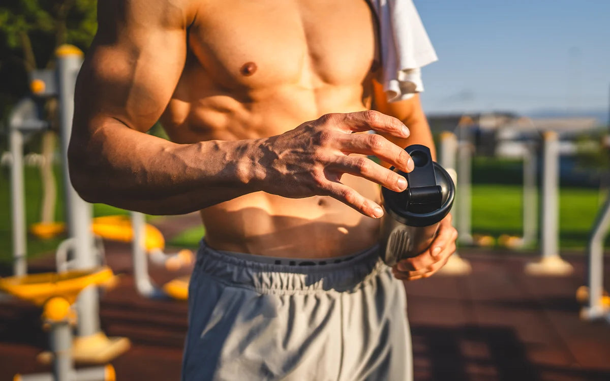 Man holding recovery supplement