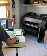computer and printer in home studio