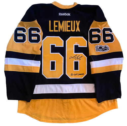 Men's Pittsburgh Penguins Mario Lemieux Reebok Authentic Third Vintage  Jersey - Navy Blue