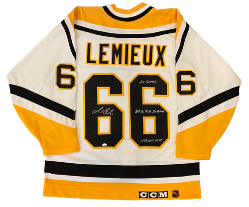 MARIO LEMIEUX AUTOGRAPHED PENGUINS JERSEY w/ COA - collectibles