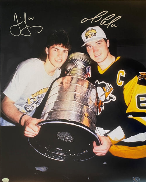 Mario Lemieux & Wayne Gretzky Signed 1986 NHL All Star Face Off 20x24 –  Sign On Sports