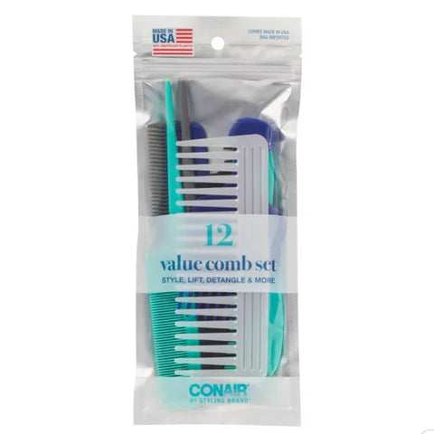 Conair Multipack of 12 Combs - Available at Target Stores, Made in the USA