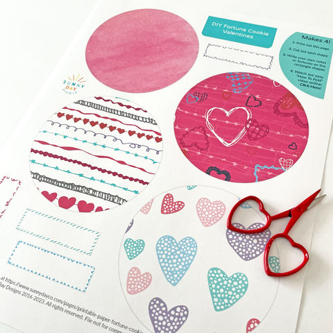 Free Printable Valentine Paper Fortune Cookies – Idea Land