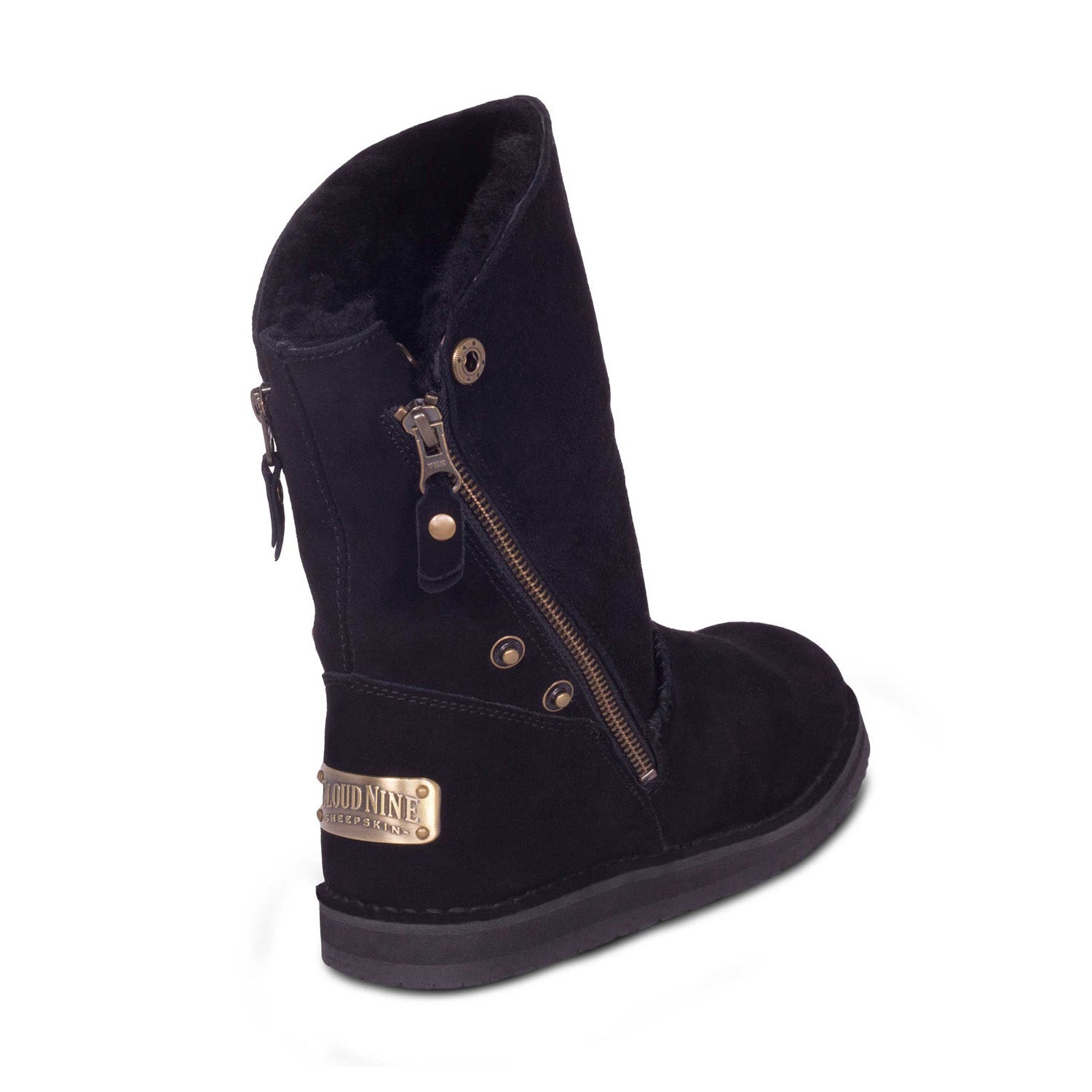 ladies black sheepskin boots