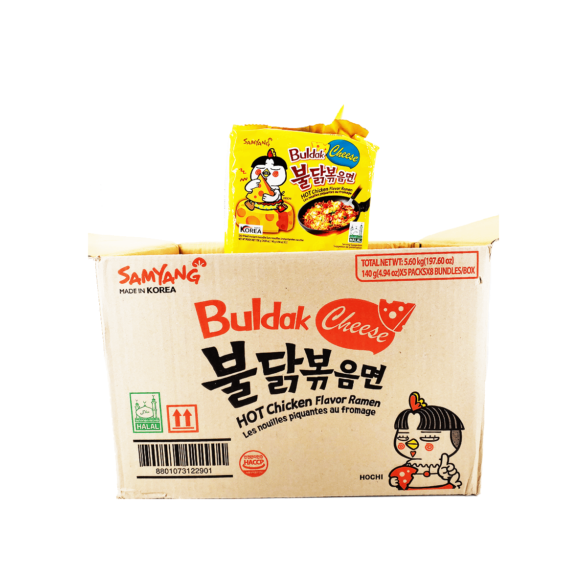 Samyang Buldak FIRE CHICKEN CHEESE (Pack of 5) Ramen Instant Noodles  Non-vegetarian