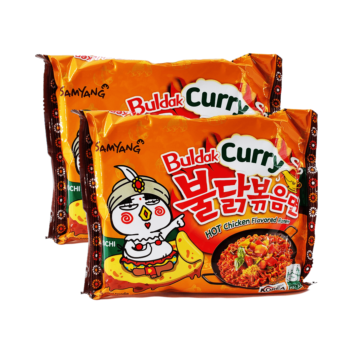Samyang Buldak Curry Hot Chicken Flavored Ramen Single pack Twins 9.88 ...