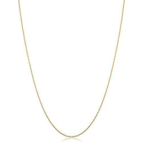 0.7 mm, 0.9 mm, 1 mm or 1.3 mm Thin And Lightweight 10k Yellow Gold Rope Chain Barely-There Necklace 
