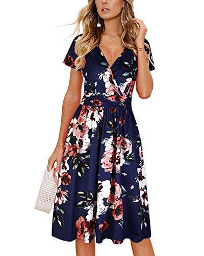 PRETTYGARDEN Women's Casual Short Sleeve Party Bodycon Sheath Belted Dress  - PRTYA