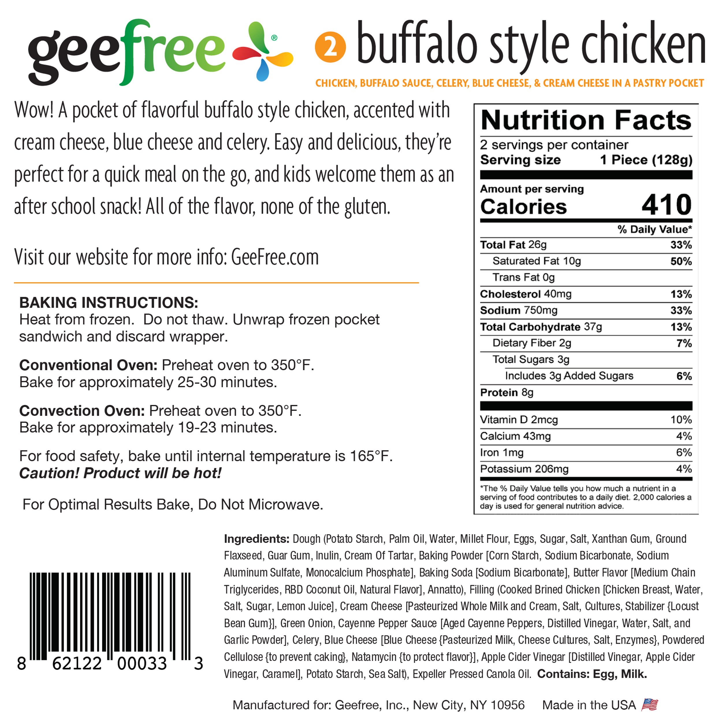 Gluten-Free Buffalo Style Chicken Pockets