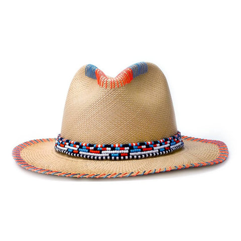 Panama Fedora Hat, Leather Straw Hat Store Handmade – Sara Designs NYC
