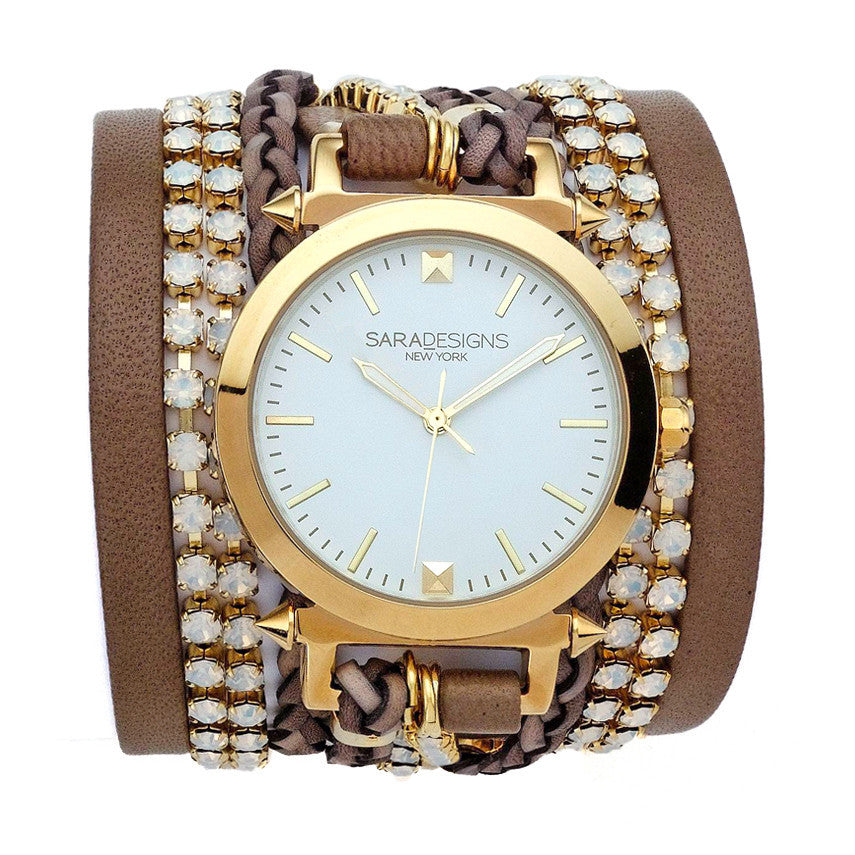 SWAROVSKI WRAP WATCH- TAUPE