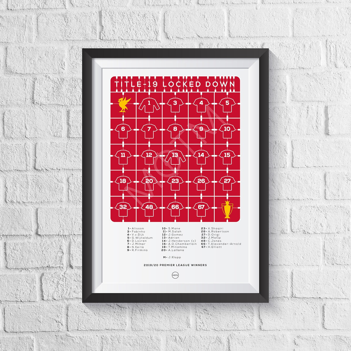 Liverpool 'Title-19 Locked Down' 2019/2020 Print - Man of The Match Football