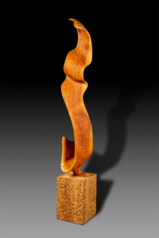 RIBBON DANCER-6ft tall floor sculpture carved from Juniper wood.