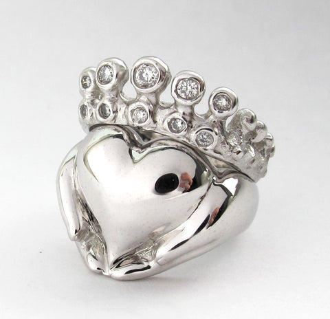 claddagh irish promise ring modern rickson jewelry silver engagement Scottish