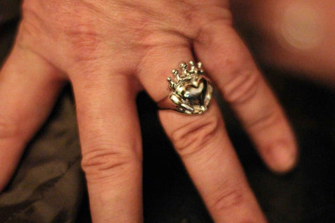 claddagh mens gold wedding irish promise ring modern rickson jewelry silver engagement Scottish