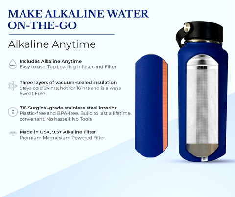 Alkaline Anytime Fabriquez votre propre bouteille d'eau alcaline à 9,5 pH