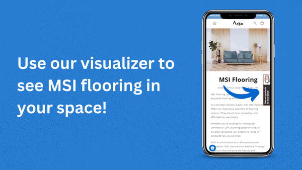 cellphone showing flooring visualizer