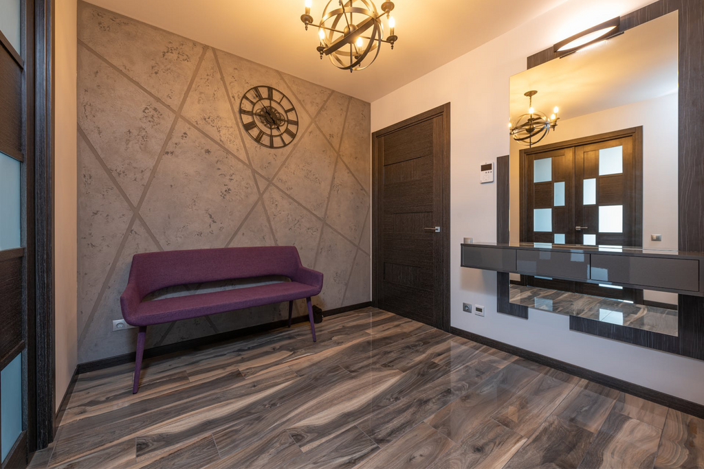 Laminate flooring in entryway