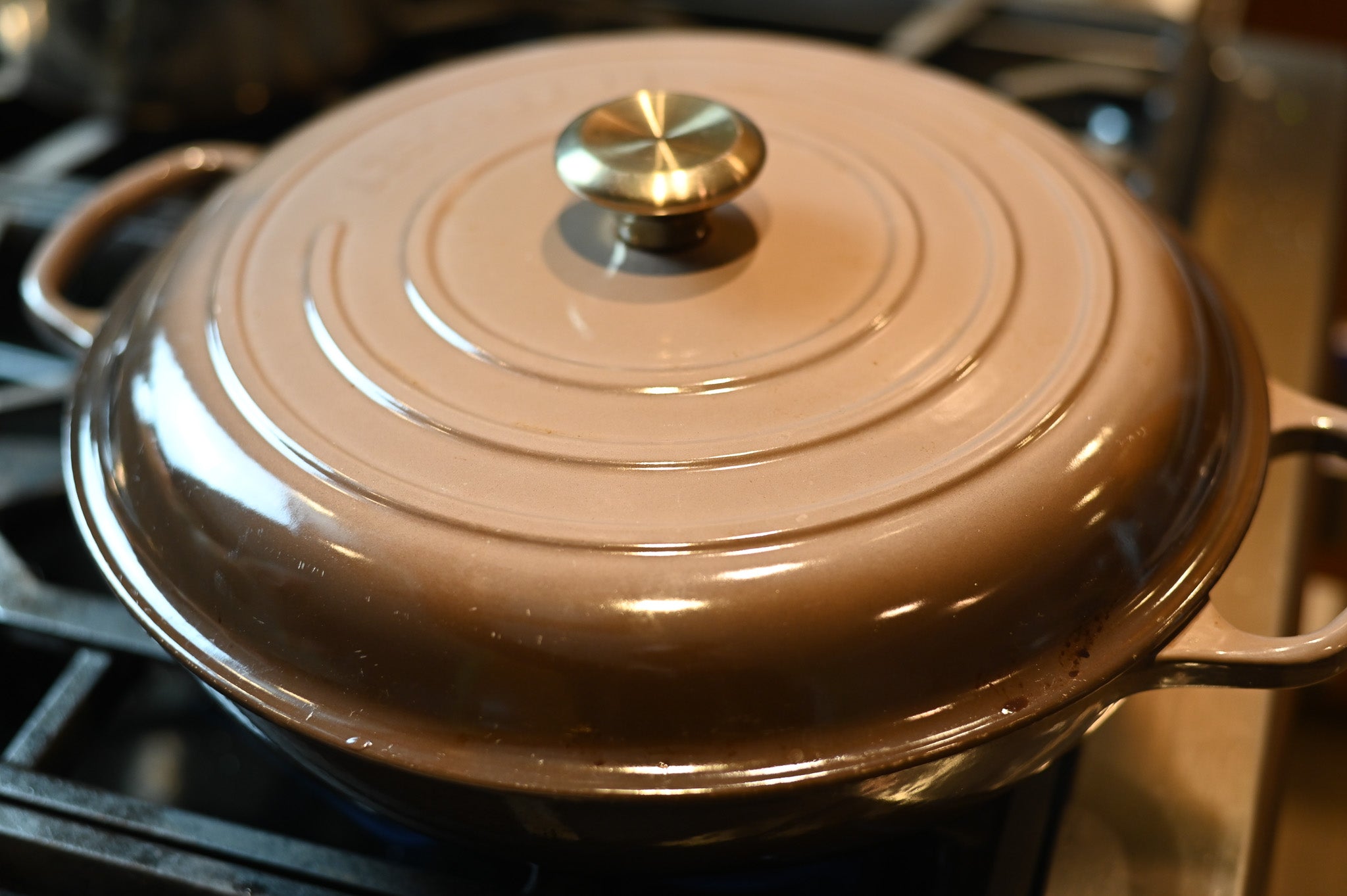 le creuset pot on the stovetop