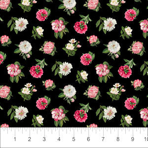 Bloom - 25193-99 Large Flowers on Black - Northcott – Quilters