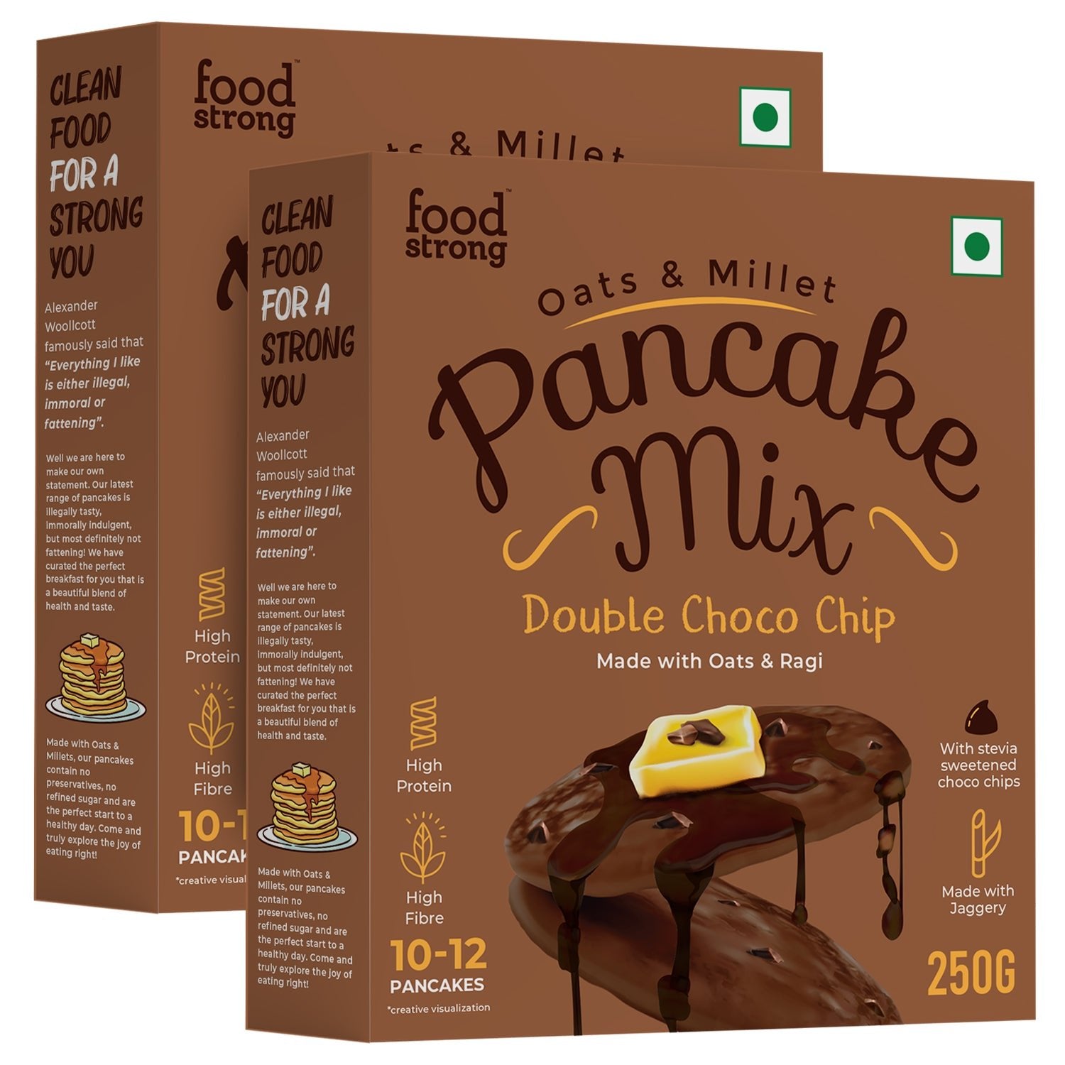 Oats & Millet Pancake Mix (Double Choco Chip) (2 x 250g) - foodstrong product image