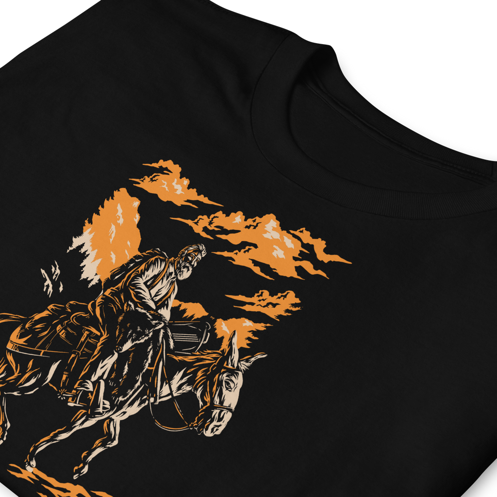 Mule Riding Bear Hunter Short-Sleeve Unisex T-Shirt – Bear Hunting