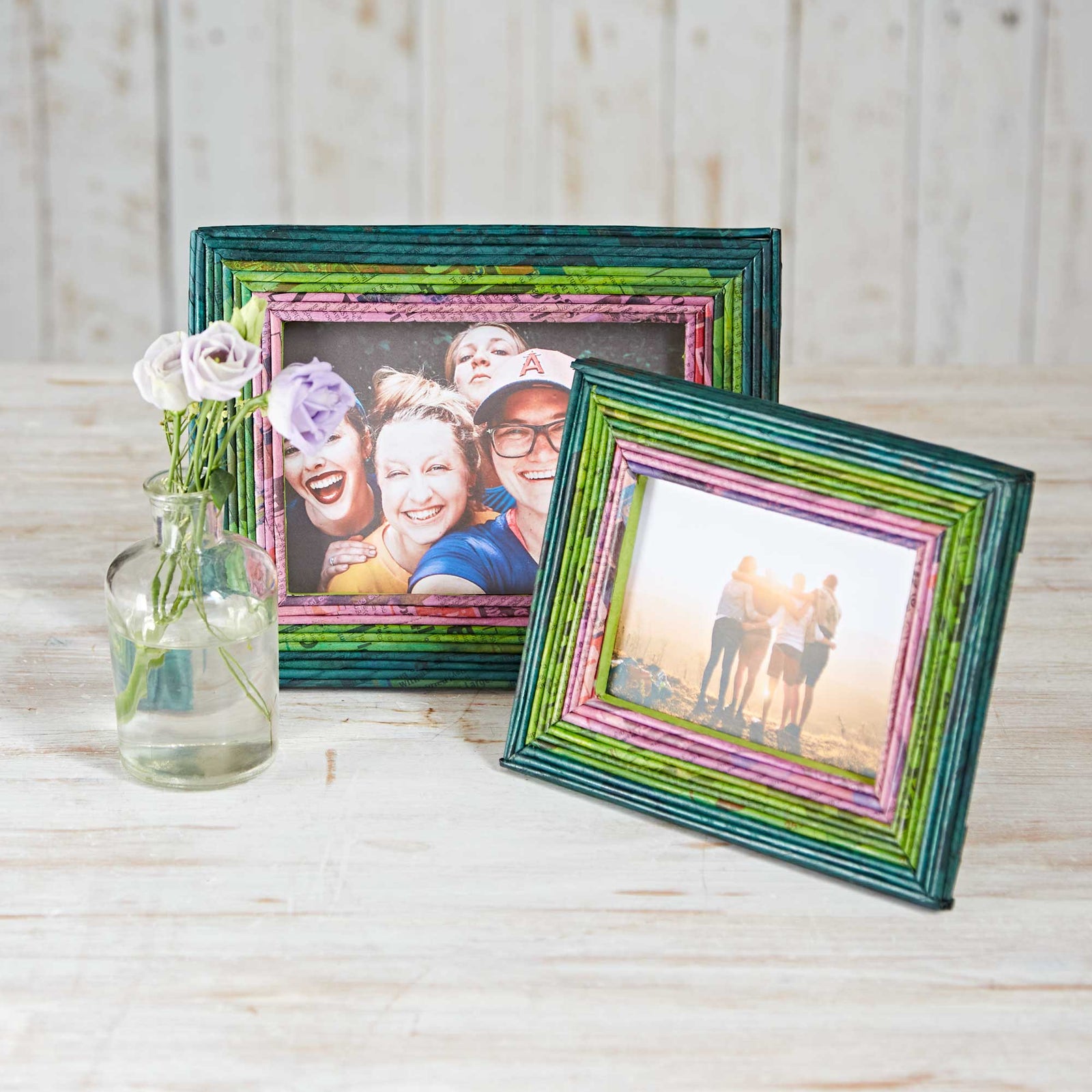 4x6 Recycled Paper Multicolored Cone Photo Frame from Bali