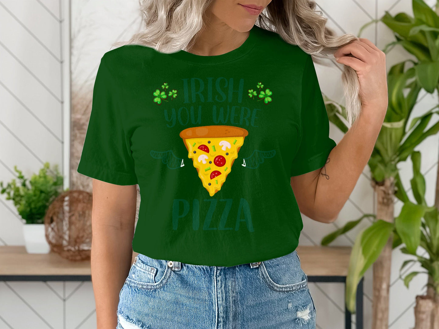 Irish You Were Pizza T-Shirt, Funny St. Patrick's Day Shirt, Irish Food, Shamrock Shirt, Luck of the Irish, Drinking