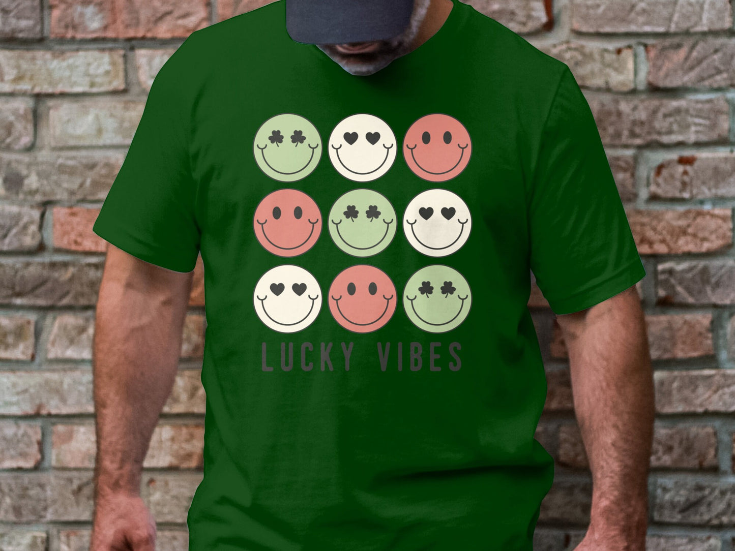 Lucky Vibes Smiley Faces | St. Patrick's Day | DTF Transfer | Ready To Press | Full Color Transfer