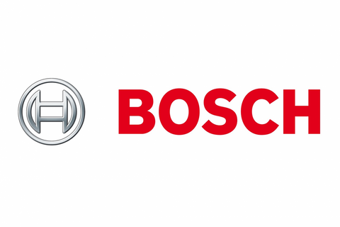 Bosch silver logo and it reads "Bosch" in red text to the right.