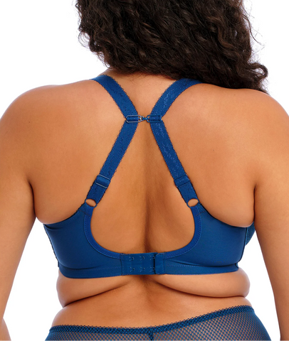 Back of Elomi Charley Plunge bra with side support in Petrol colow