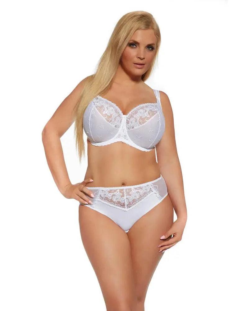 New Kris Line Women's Brillant plus size White Soft cup bra size 30 JJ Sexy