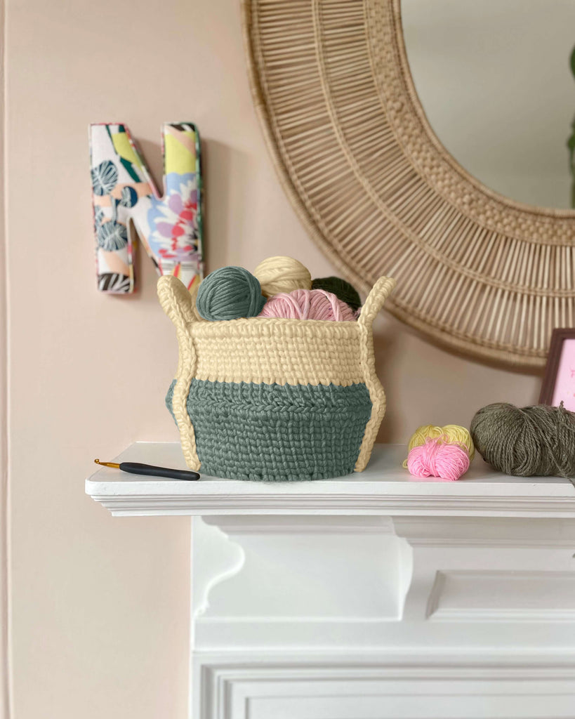 Harvest Moon Basket on Fireplace