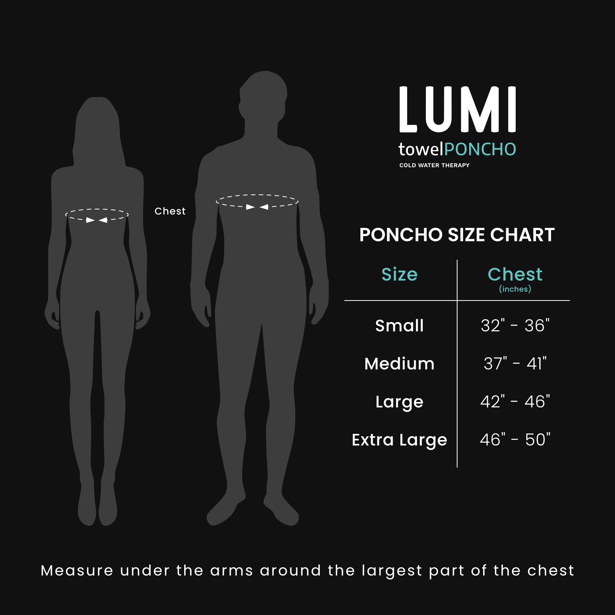 LUMI Towel Poncho size guide