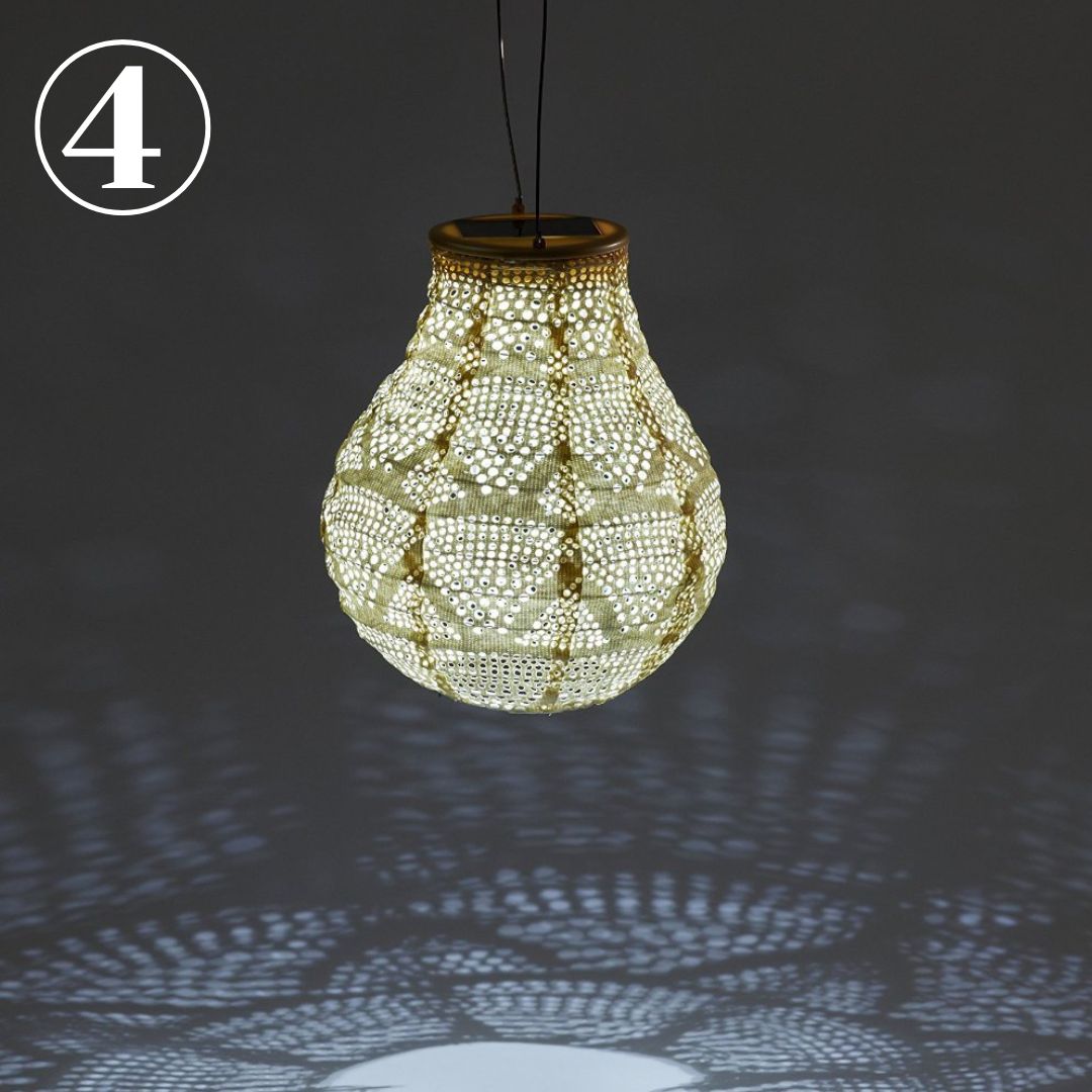 Allsop solar lamp in bulb shape showing reflected pattern