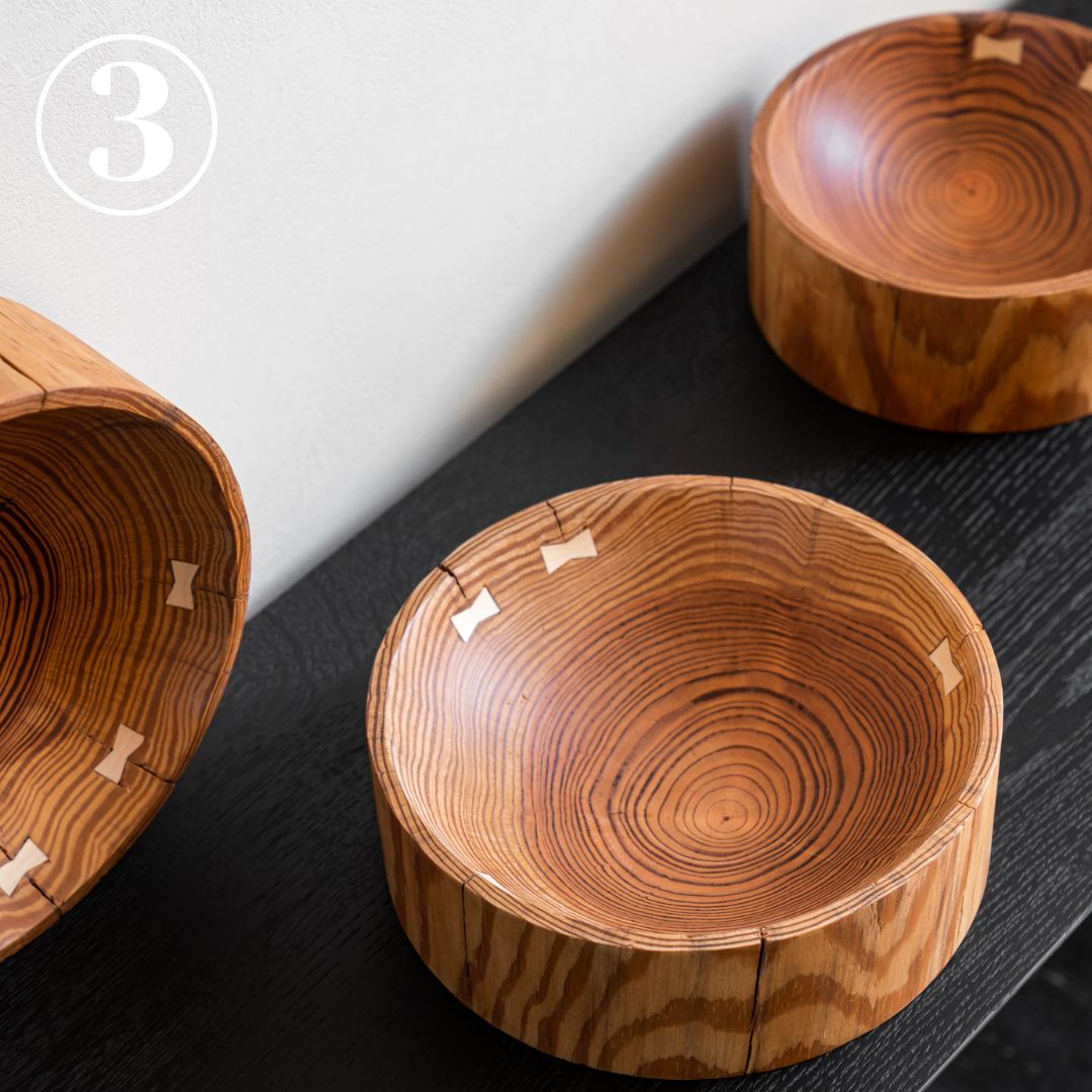 Three Pine Bowls from Ethnicraft