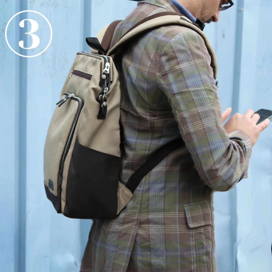 Gaba City Backpack on Man dressed in suit