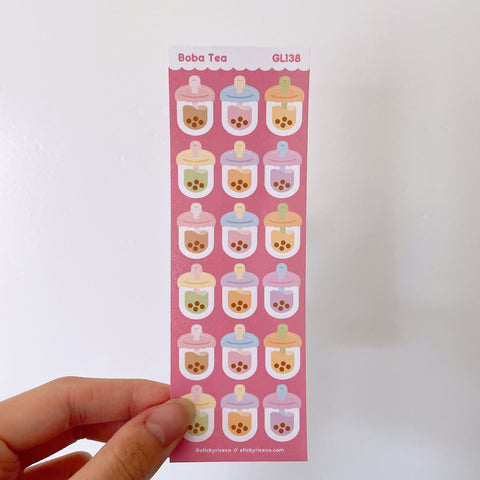 Boba Tea Holographic Glitter Vinyl Deco Stickers – StickyRiceCompany