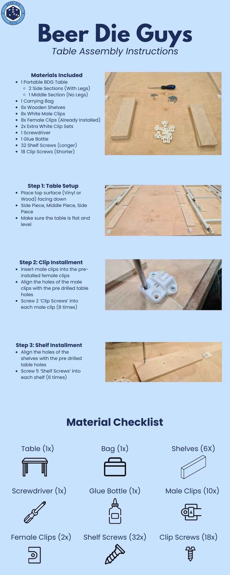bdg table assembly