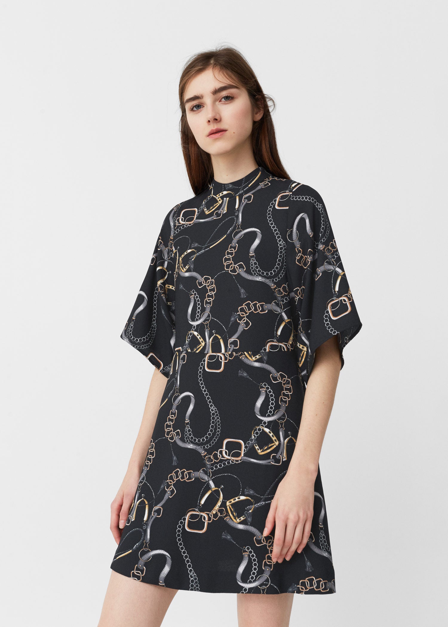 mango chain print dress