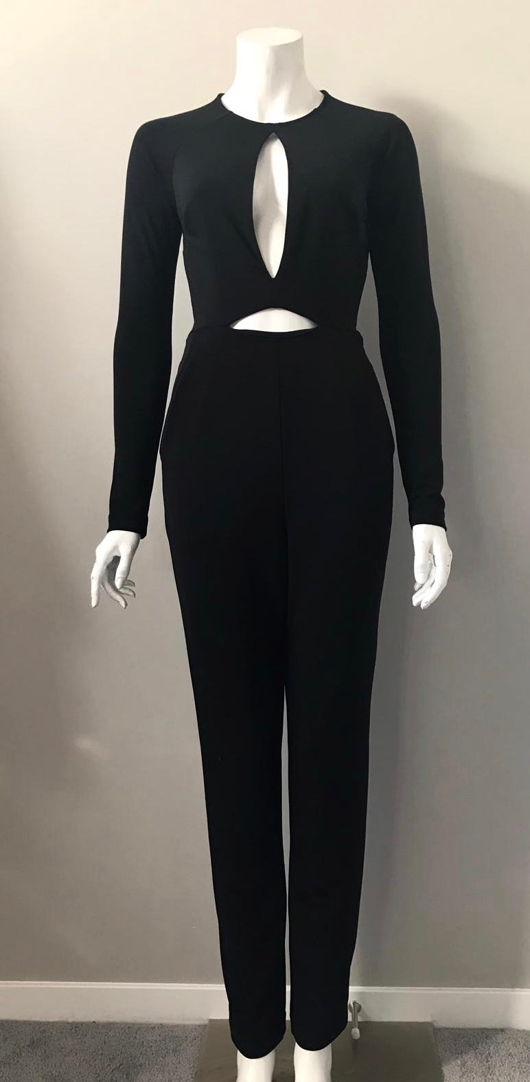 long sleeve cut out jumpsuit