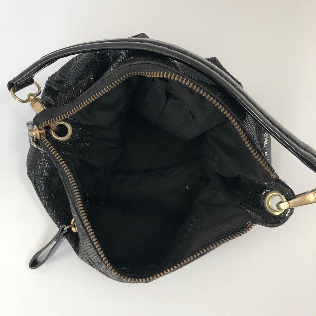 French Connection Black Glitter Small Handbag