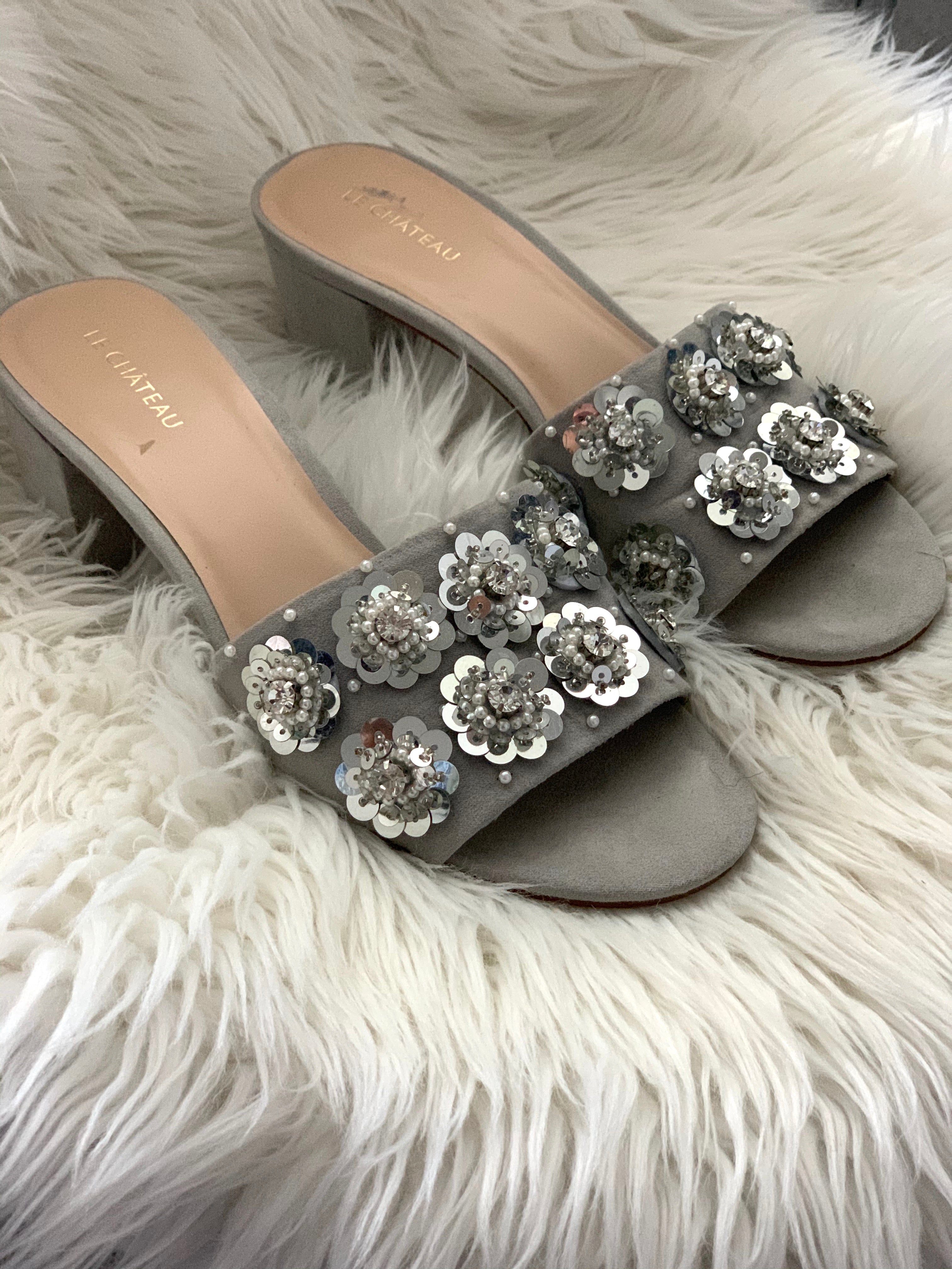 embellished mule sandals