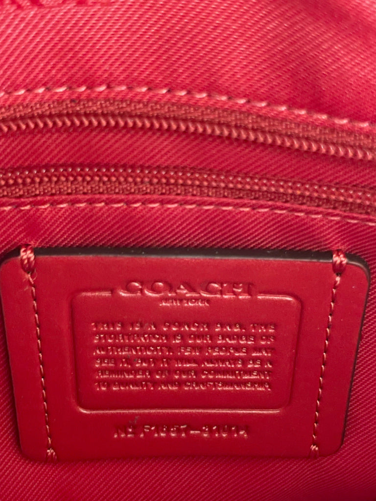 Brand New Coach Red Quilted Leather Crossbody Bag