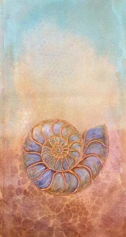 ammonite seashell mixed media art tremundo