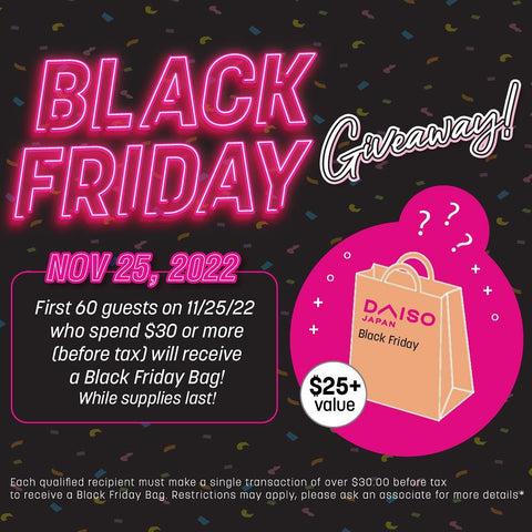Daiso Black Friday Giveaway