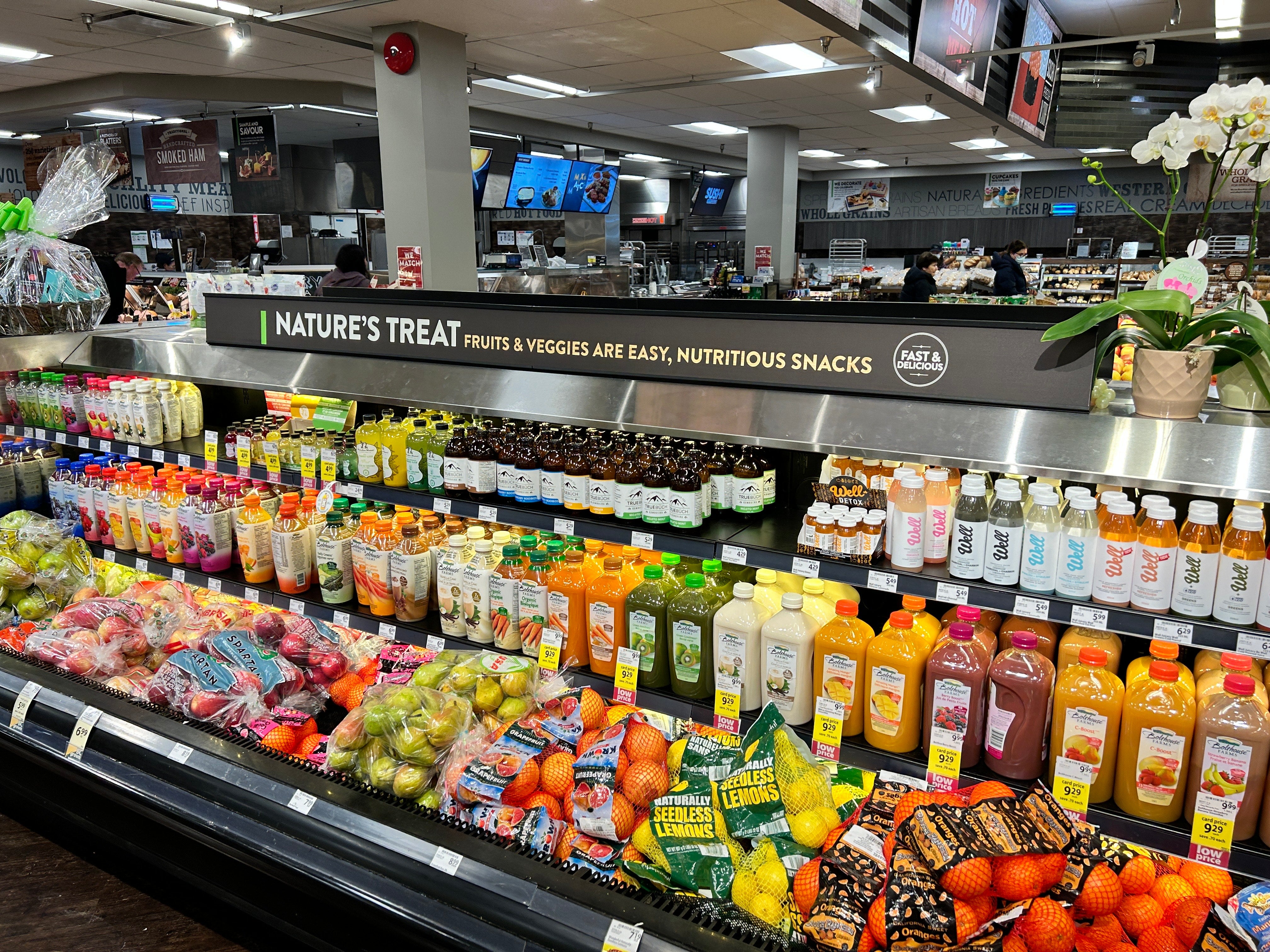 Grocery store display - snacks and drinks