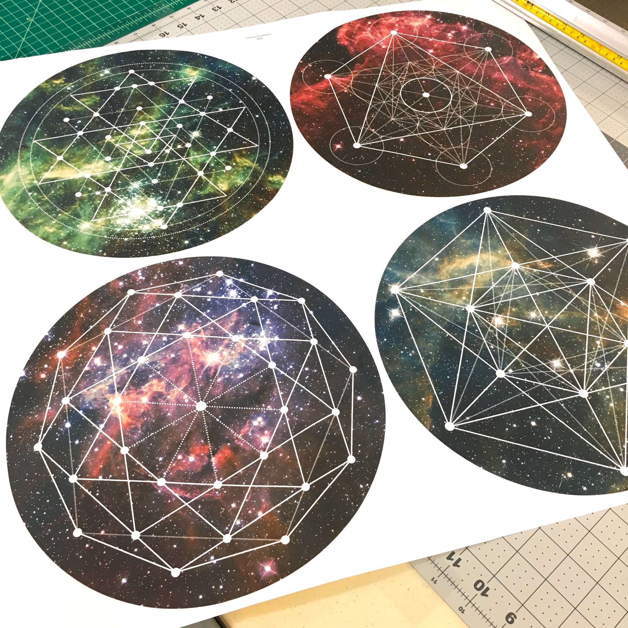 Space Galaxy Geometry Wall Decals, Reposition and Reuse