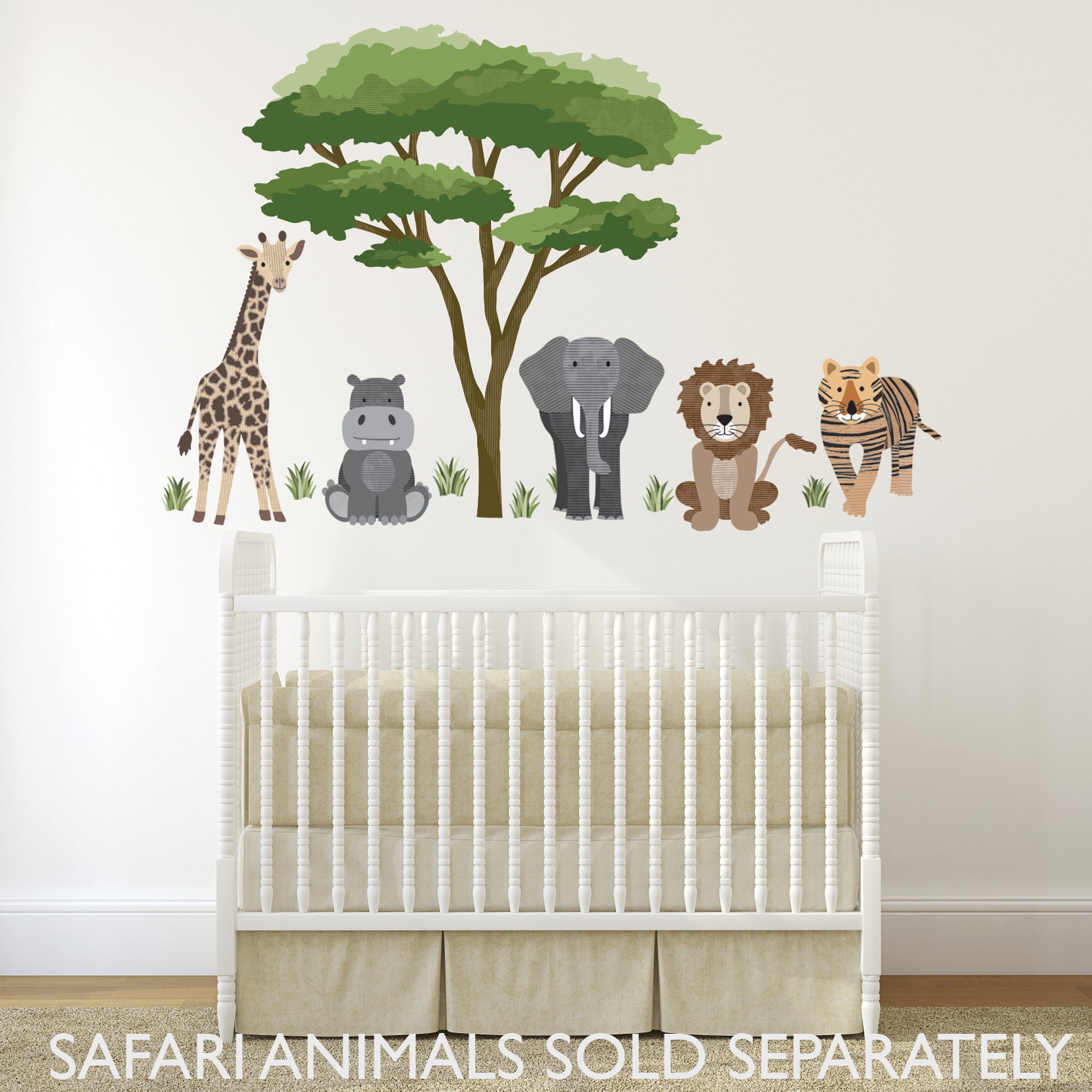 Acacia Tree Wall Decal, Safari Nursery Wall Decals, Repositionable